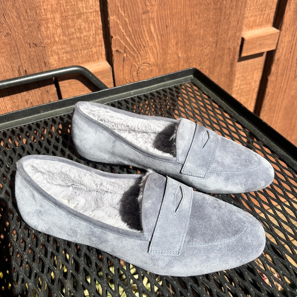 BIRDIES Smoke Suede Vesper Slipper Loafers with Plush Lining